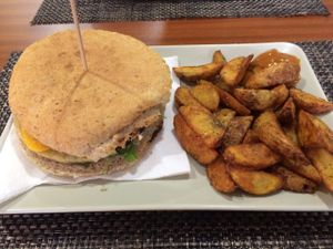 Vegan Burger at Black Mamba Burgers and Records in Porto
