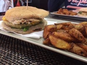 Vegan Burger at Black Mamba Burgers and Records in Porto