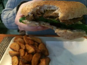 Vegan Burger at Black Mamba Burgers and Records in Porto