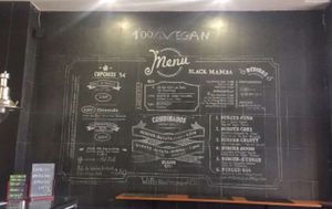 cool chalkboard Menu at Black Mamba Burgers and Records in Porto