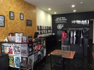 The records corner at Black Mamba Burgers and Records in Porto