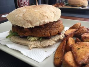 the stoner - seitan and mushroom  at Black Mamba Burgers and Records in Porto