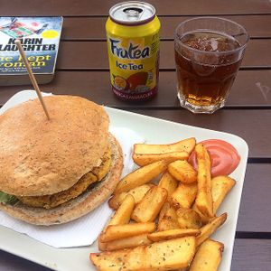 Core Burger and Fries  at Black Mamba Burgers and Records in Porto