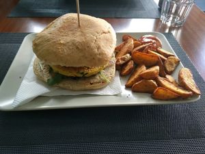 Burger at Black Mamba Burgers and Records in Porto
