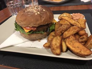Punk burger  at Black Mamba Burgers and Records in Porto