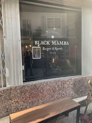 Outside at Black Mamba Burgers and Records in Porto