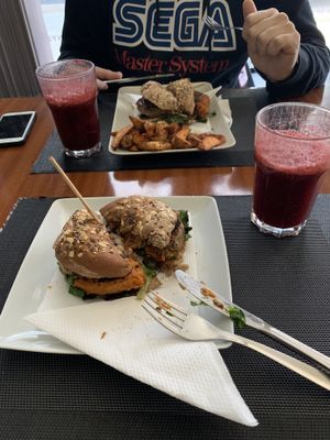 Vegan burgers at Black Mamba Burgers and Records in Porto