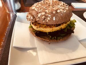 Chickpeas burger at Black Mamba Burgers and Records in Porto