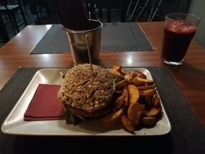 My delicious burger! at Black Mamba Burgers and Records in Porto