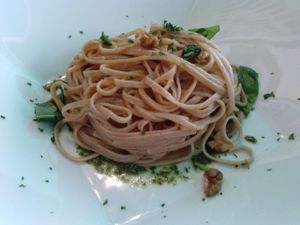 pesto linguine at Ristorante Da Mario alla Fava in Venice