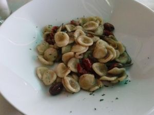 orecchiette with sun dried tomatoes and olives at Ristorante Da Mario alla Fava in Venice