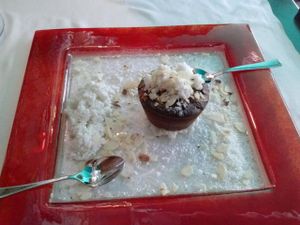 small almond cake with coconut at Ristorante Da Mario alla Fava in Venice