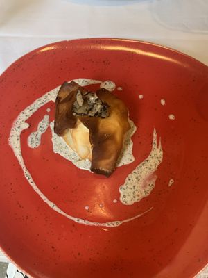 Beetroot  and truffle cream   at Ristorante Da Mario alla Fava in Venice