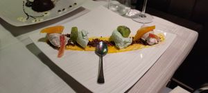 Creme cheese creme ice cream (?) Good but fatty at Ristorante Da Mario alla Fava in Venice