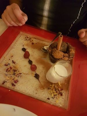 delicious dark chocolate cinnamon cake at Ristorante Da Mario alla Fava in Venice