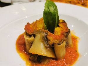 Paccheri ripieni at Ristorante Da Mario alla Fava in Venice