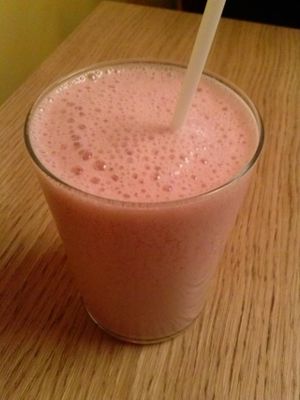 strawberry shake at Il Vegano Bistrot in Florence