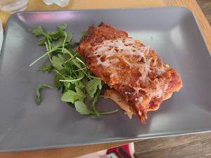 Vegan lasagne at Il Vegano Bistrot in Florence