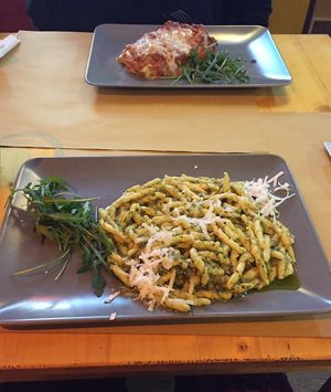 Pasta with pesto at Il Vegano Bistrot in Florence