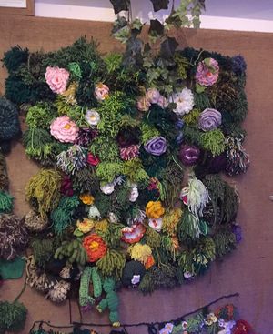 Knitted decor at Il Vegano Bistrot in Florence