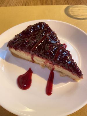 Raspberry cheesecake   at Il Vegano Bistrot in Florence