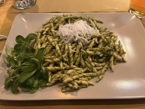 Pasta with pesto  at Il Vegano Bistrot in Florence