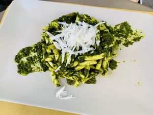 Pesto pasta. Nicely al dente  at Il Vegano Bistrot in Florence
