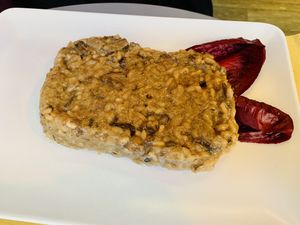 Risotto and cabbage leaves.  at Il Vegano Bistrot in Florence