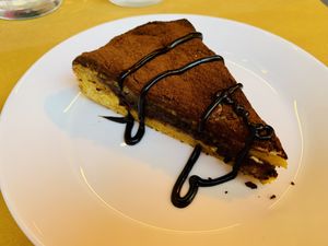 Pear chocolate cake  at Il Vegano Bistrot in Florence