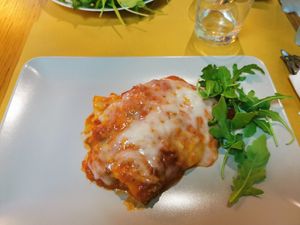Lasagne at Il Vegano Bistrot in Florence
