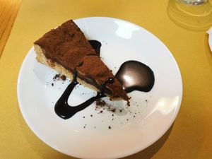 Amazing chocolate cake at Il Vegano Bistrot in Florence