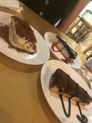 (All three desserts😋) Tiramisu, berry cheesecake, chocolate pear cake   at Il Vegano Bistrot in Florence