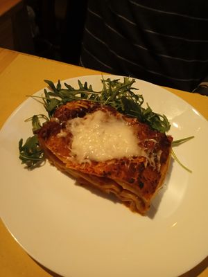 Lasagne at Il Vegano Bistrot in Florence