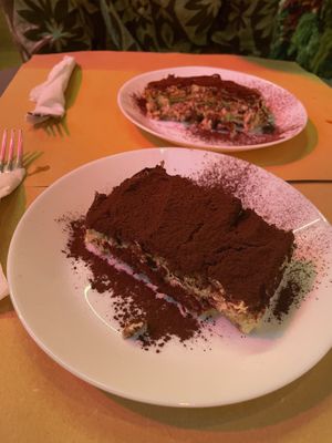 Tiramisu -  generous portion   at Il Vegano Bistrot in Florence