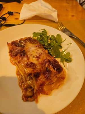Lasagna at Il Vegano Bistrot in Florence