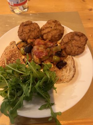 Polpette riso e tofu con caponata di verdure   at Il Vegano Bistrot in Florence