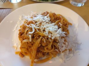 Excellent tagliatelle at Il Vegano Bistrot in Florence