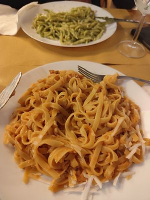 Ragu and pesto at Il Vegano Bistrot in Florence
