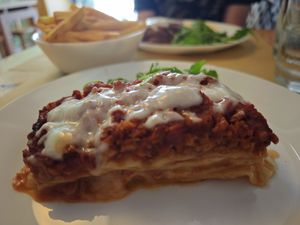 Lasagna at Il Vegano Bistrot in Florence
