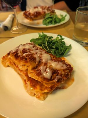 Lasagne at Il Vegano Bistrot in Florence