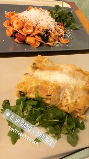 Lasagna Bianca e orecchiette con pomini e olive... saporito e molto buono!  at Il Vegano Bistrot in Florence