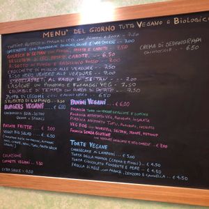 Menu January 2019 at Il Vegano Bistrot in Florence