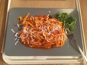 Cherry tomato and olive pasta at Il Vegano Bistrot in Florence