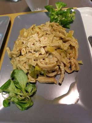 Tagliatelle Kamut with hazelnut at Il Vegano Bistrot in Florence