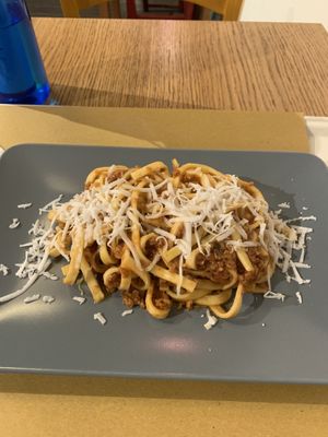 Tagliatelle with seitan ragout at Il Vegano Bistrot in Florence