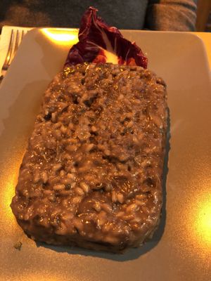 mushroom risotto. The presentation is really bad! at Il Vegano Bistrot in Florence