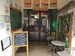 Entry way.  The door is a push, but sticks. at Il Vegano Bistrot in Florence