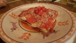 Raw lasagna at Il Borgo Verde in Frascati