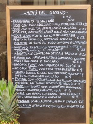 Menu at Il Borgo Verde in Frascati