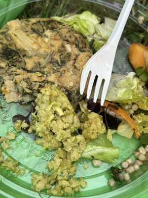 Vegan lentil burgerrs  at Rumi Bottega Organica in Rome